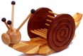 wooden rocking snail